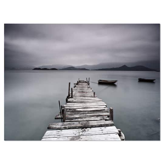 Designart - Pier and Boats at Seashore